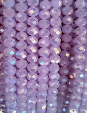 Glass Faceted Rondelle Beads 2-8mm - LAVENDAR
