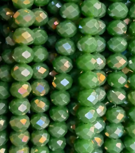 Glass Faceted Rondelle Beads 2-8mm - OPAQUE TEAL