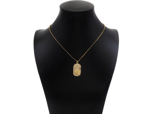 CZ Micro Pave Ox-head On Oval Shape Pendant/Charm,SKU#F1391