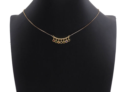 Colorful CZ Curve Bar with Dangles Charm/Pendant,SKU#F1131