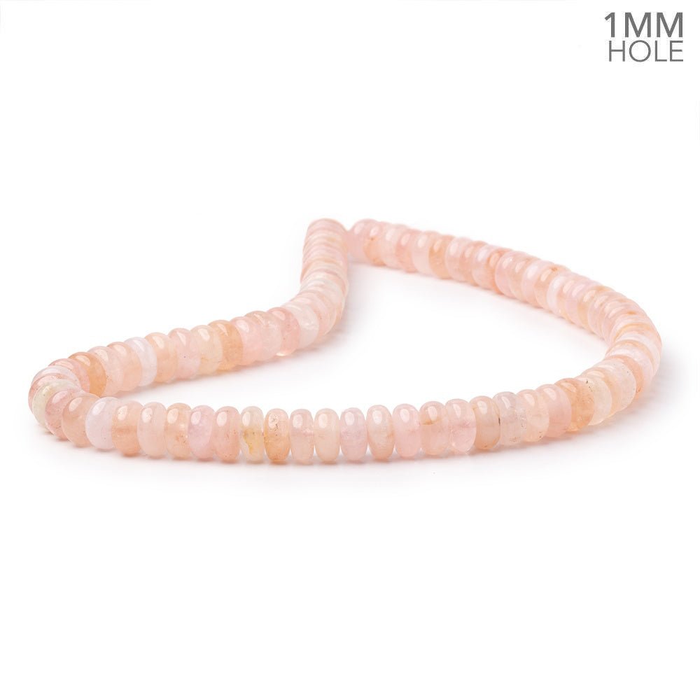 10mm Morganite Plain Rondelle Beads 16 inch 75 pieces AA 1mm hole