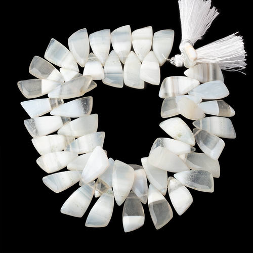 16-17mm Banded Agate Faceted Fancy Briolette 7.5 inch 46 Beads AA