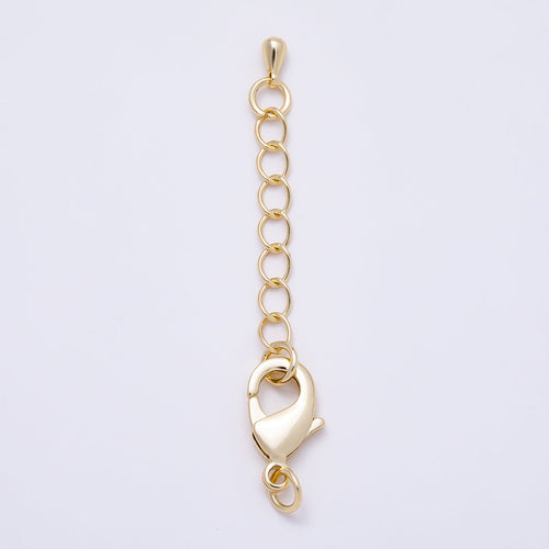16K Gold Filled 15mm Minimalist Lobster Claw Clasps 1 Inch Teardrop Chain Extender | Findings-00495