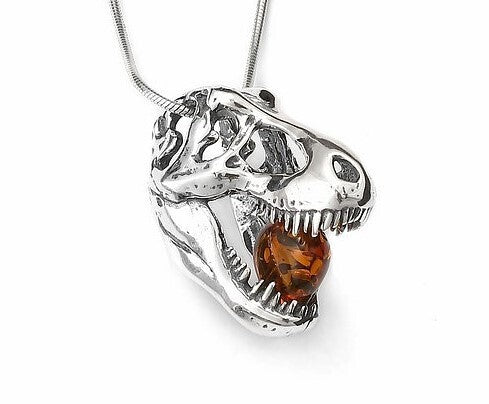 Amber T-rex Necklace