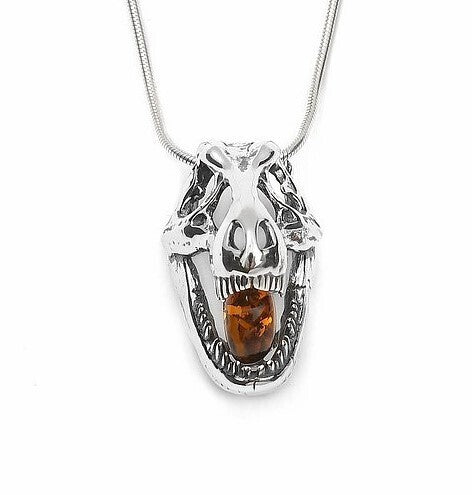 Amber T-rex Necklace