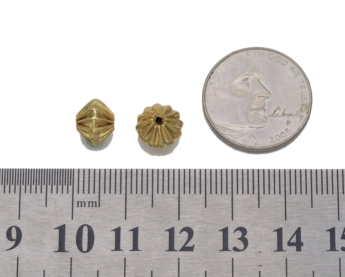 Gold Wrinkle Spacer Beads, Sku#Y729