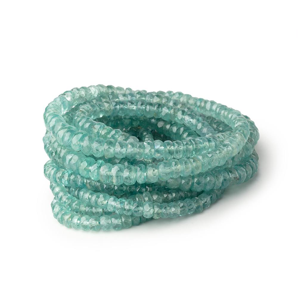 3-5.5mm Teal Green Kyanite Faceted Rondelle Beads 16 inch 150 pieces AA