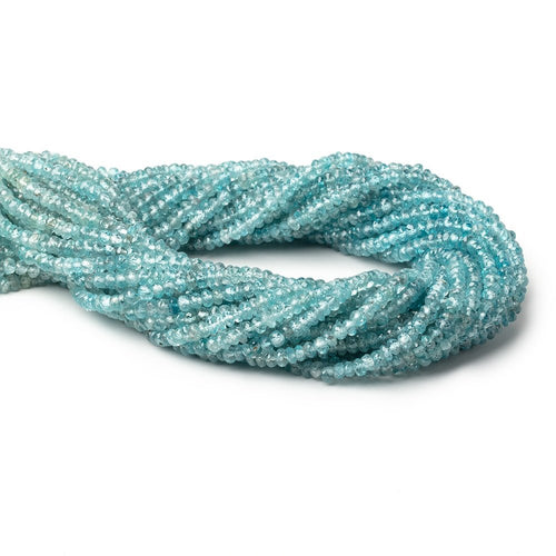 3.5-4mm Blue Zircon Faceted Rondelle Beads 13.75 inch 145 pieces