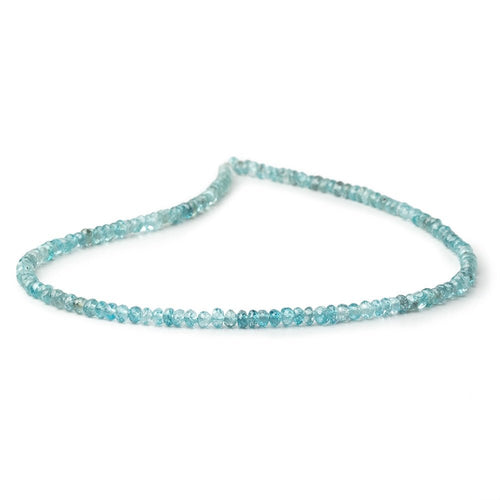 3.5-4mm Blue Zircon Faceted Rondelle Beads 13.75 inch 145 pieces
