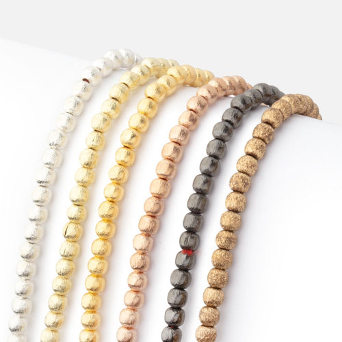 3mm Brushed Round Beads