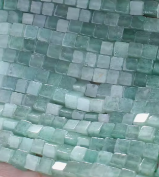 4x4mm Natural Square Beads Green Aventurine