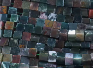 4x4mm Natural Square Beads Indian Agate