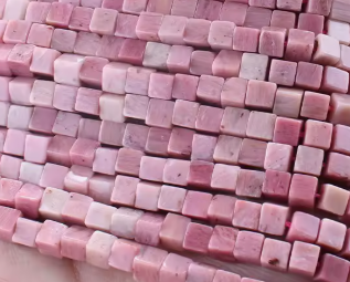 4x4mm Natural Square Beads Rhodonite