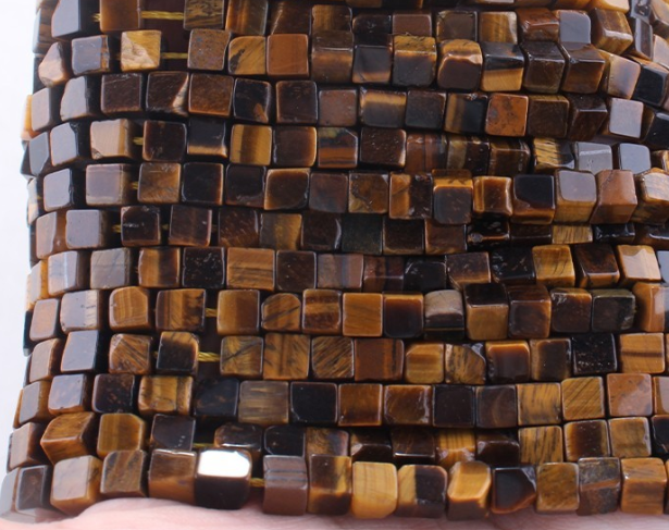 4x4mm Natural Square Beads Tiger's Eye