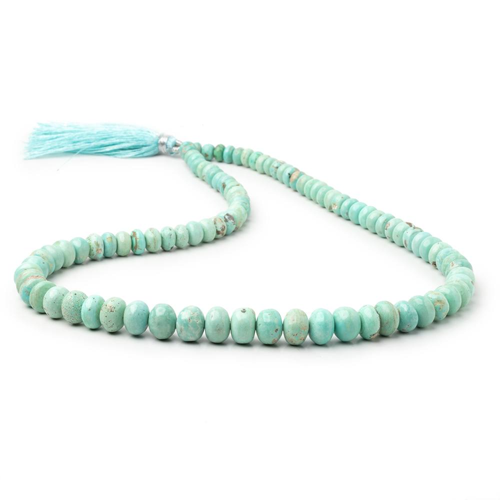 5-10mm Mongolian Turquoise Plain Rondelle Beads 18 inch 88 pieces