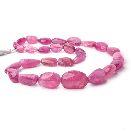 10-28mm Rubellite Tourmaline Plain Nugget Beads 20 inch 28 pieces AA