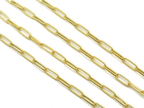 18k Gold/SIlver Filled Large Link Thick Paper Clip Chain by Yard, sku#LS01