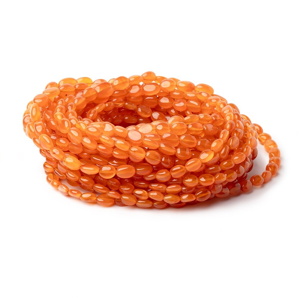 5x4-8x6mm Carnelian Plain Oval Beads 16 inch 66 pieces A