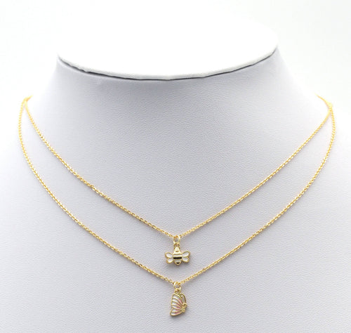 Tiny Enamel Enamel Bee Butterfly Charm, Sku#Y758