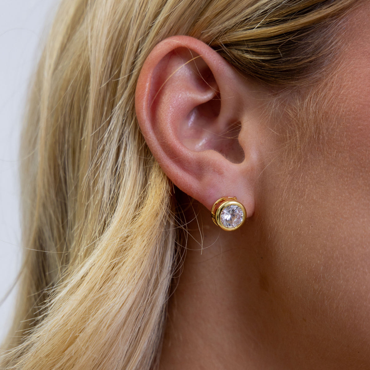 Alaina Bezel Studs