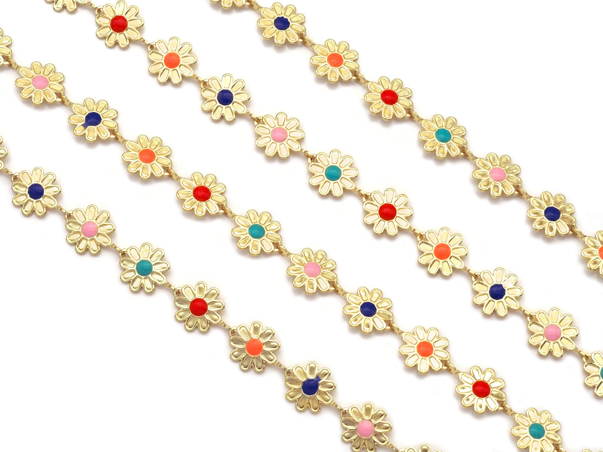 Colorful Daisy Flower Chain By Yard/Necklace Choker, sku#LS22