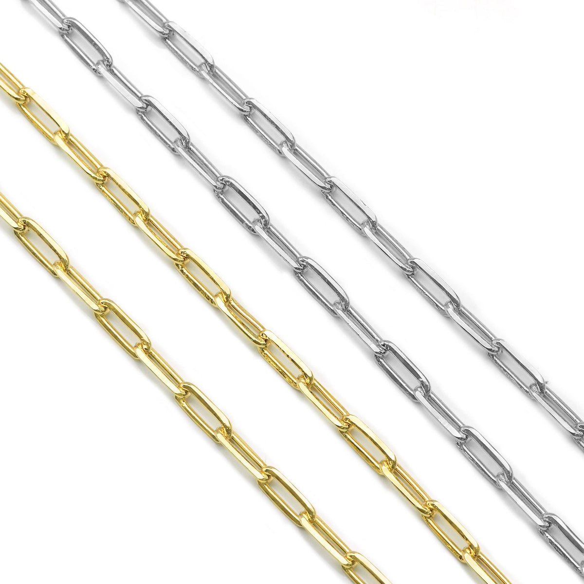 18K Gold Color Thick Link Paperclip Chain by Yard, sku#LS02