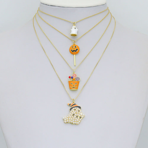 Halloween Boo Ghost Pumpkin Lollipop Candy Basket Charm Pendant, Halloween Sku#A519