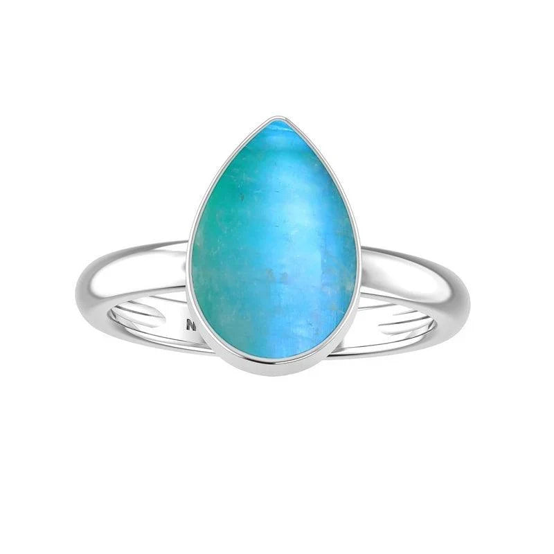 Blue Rainbow Moonstone Ring $60.00