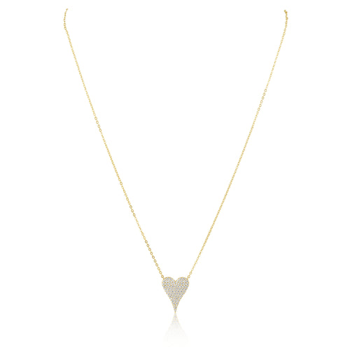 Sara Pave Heart Necklace