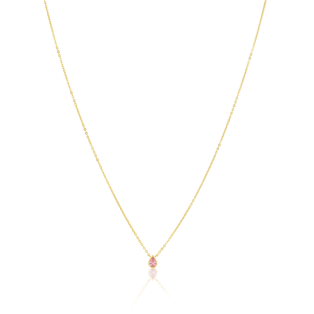 Ines Raindrop Necklace Pink