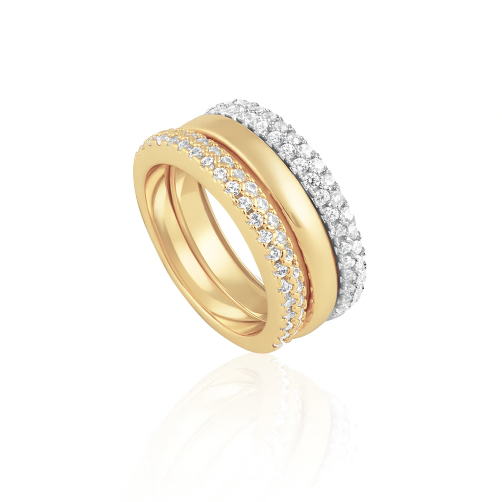 The Serene Two Tone Ring Stack