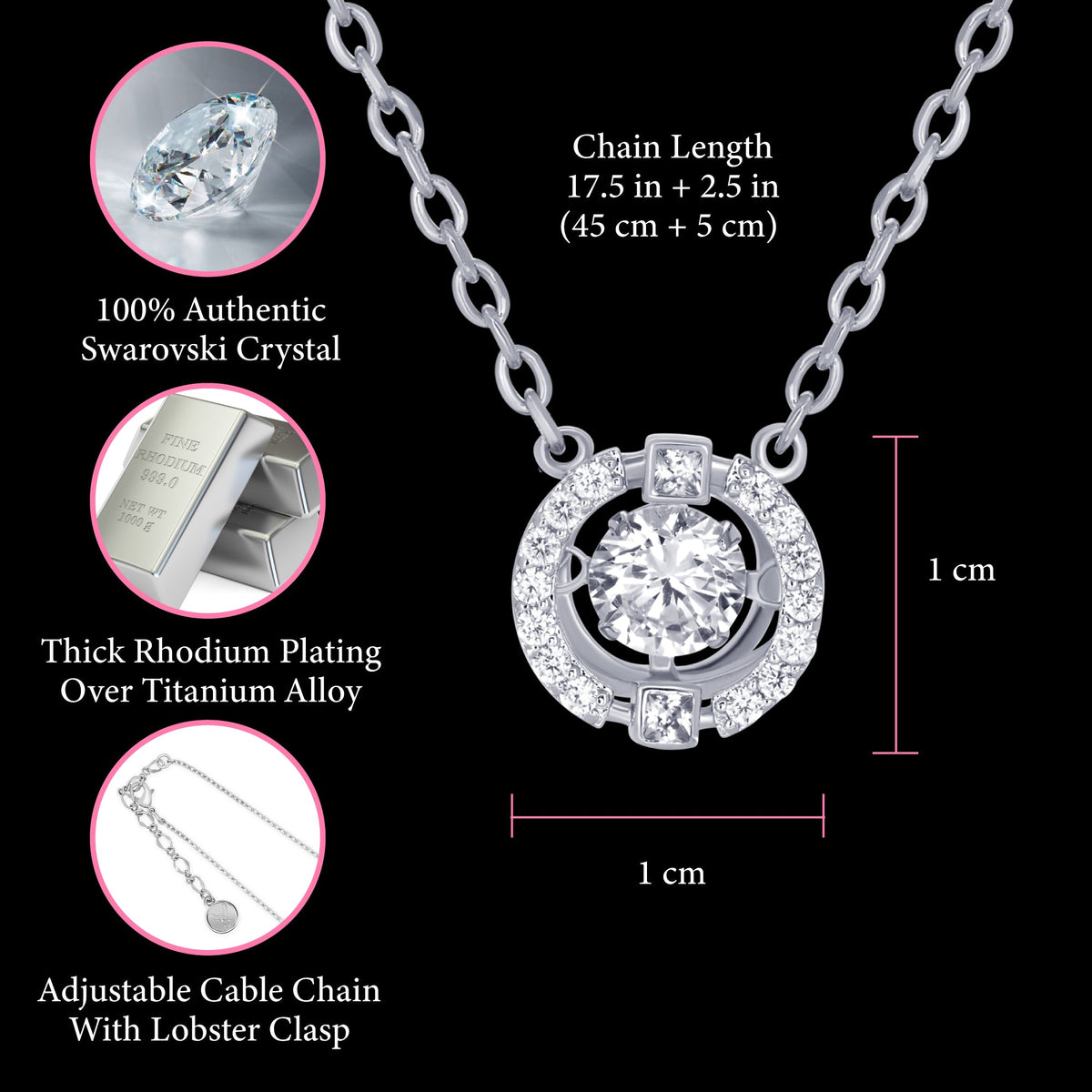 Crystal Halo Pendant Necklace