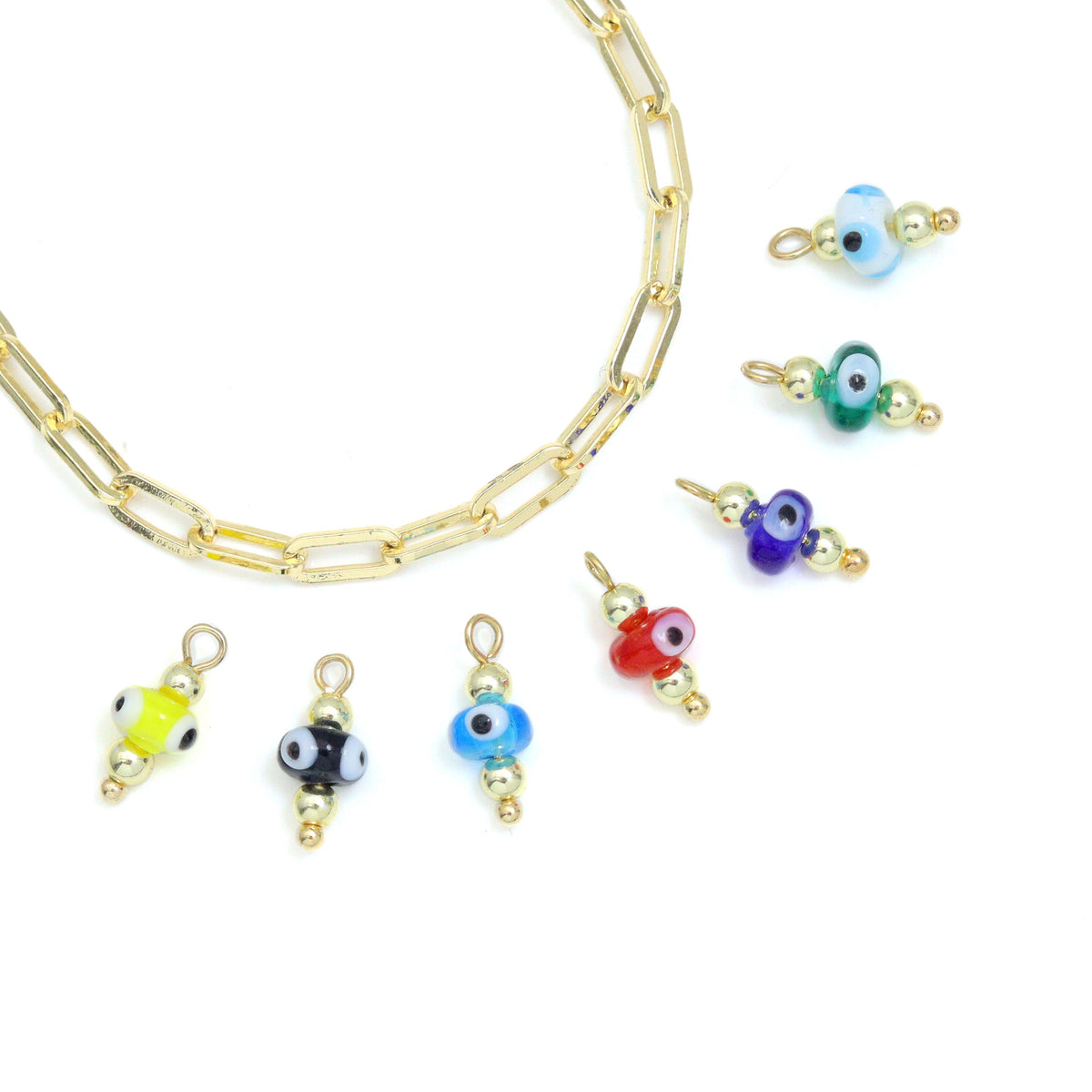 Colorful Evil Eye Beads charm For Necklace Bracelet Jewelry Making Supply, Sku#EF822