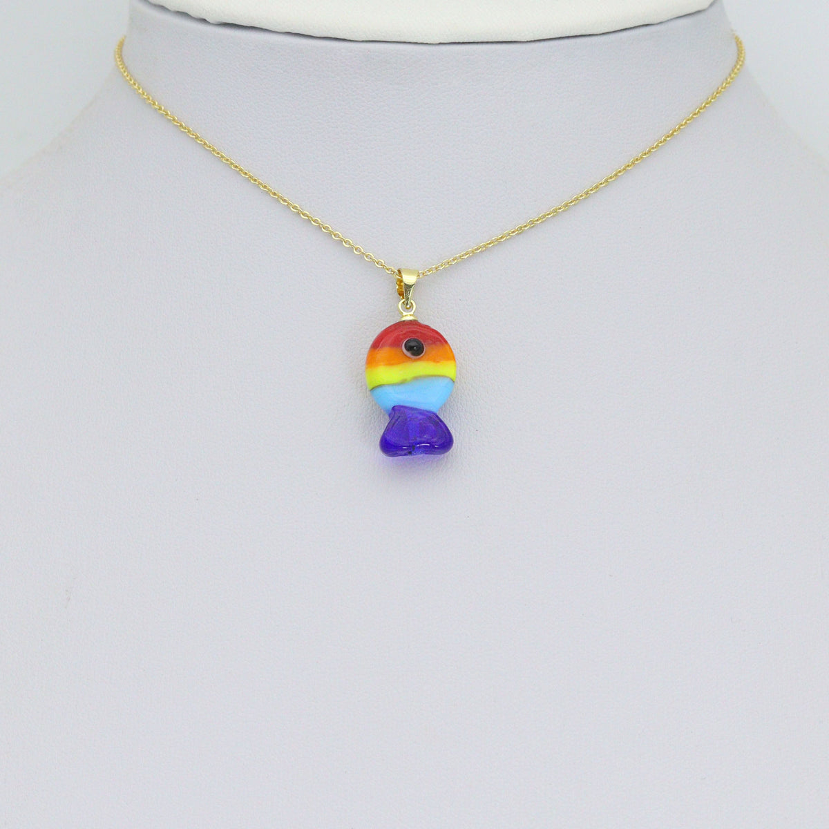 Colorful Enamel  Rainbow Fish Pendant For Necklace Bracelet Jewelry Making Supply, Fish Charm, Sku#EF825