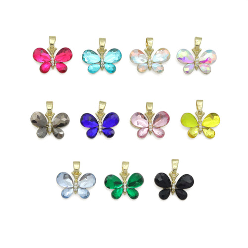 AB Crystal Butterfly charm For Necklace Bracelet Jewelry Making Supply, Sku#FH251