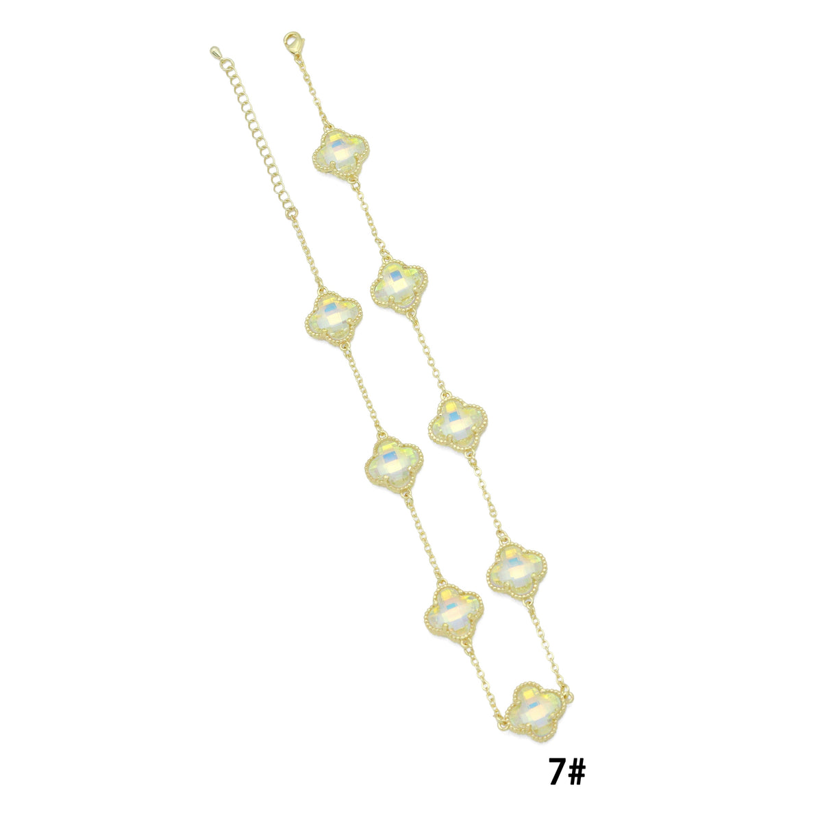 Crystal flower Chain Necklace, Sku#FH253