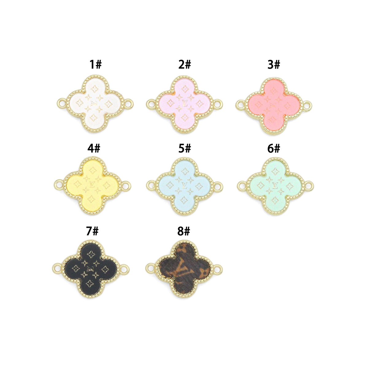 Clover Flower Connector charm,  Flower charm, Sku#FH254