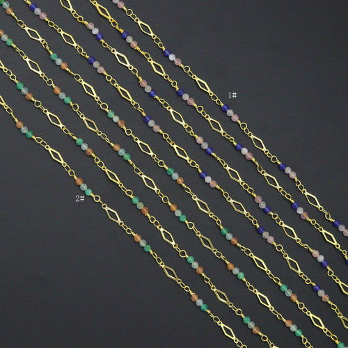 Wholesale 3mm Gemstone Rosary Chain by Yard, HX23