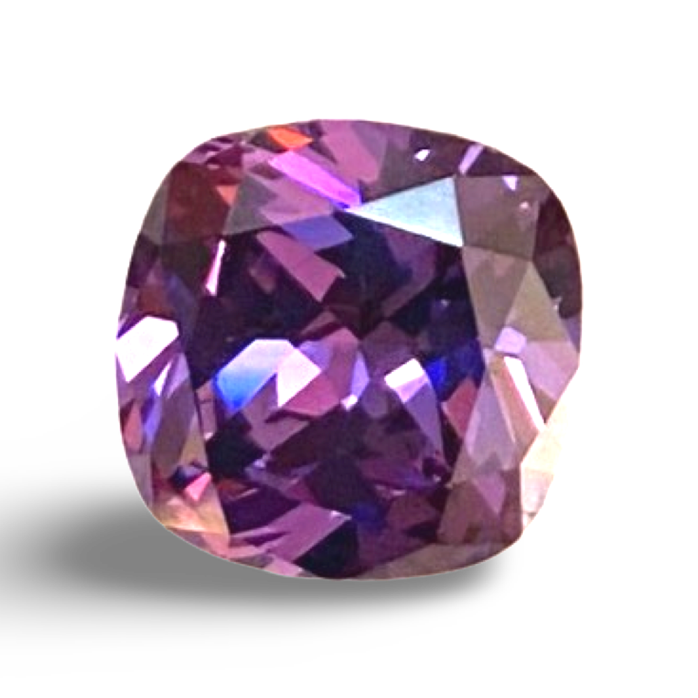 10mm Cushion Amethyst Cubic Zirconia AAAAA quality Lab-grown Loose Gemstones : Set of 2