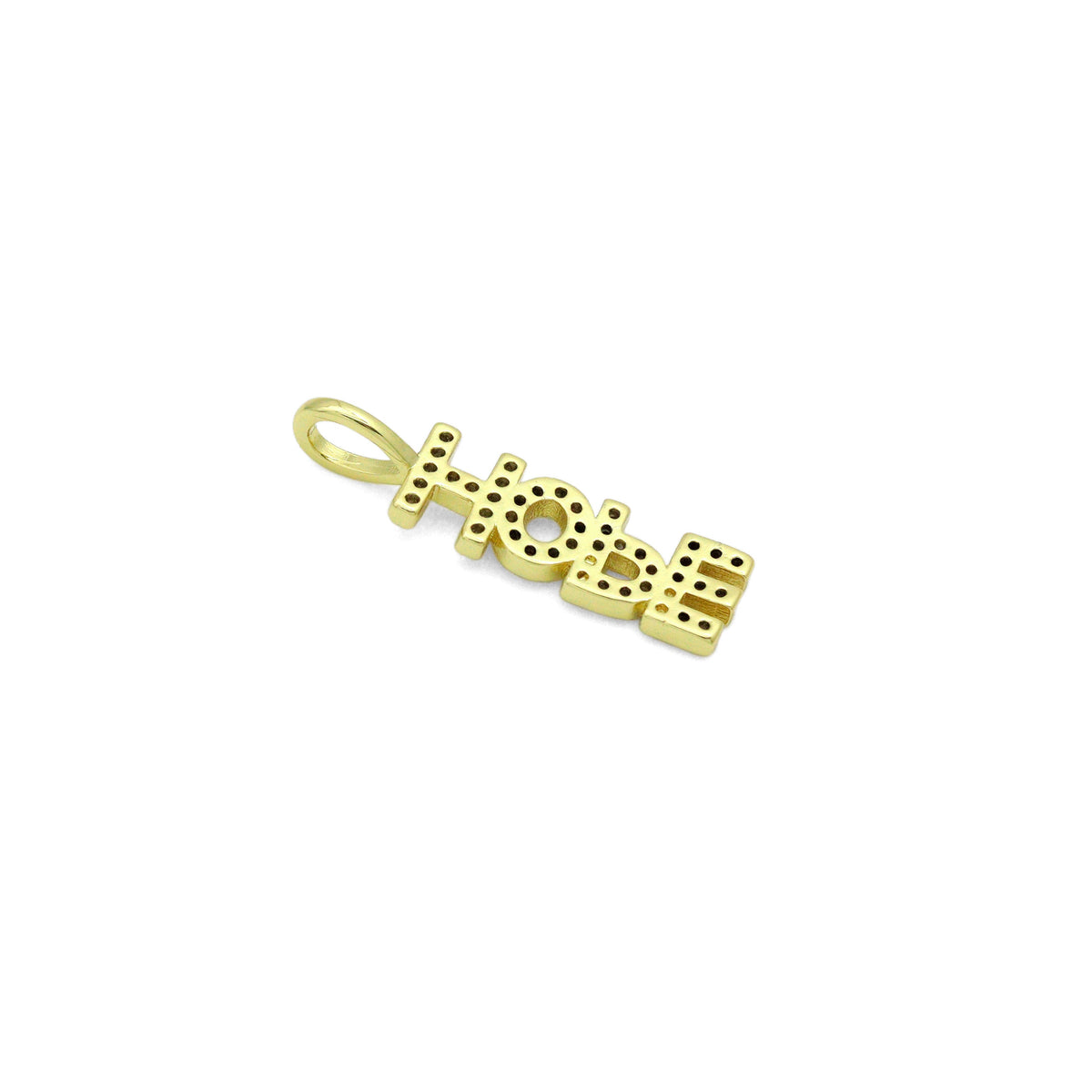 Clear CZ Gold Hope Word Pendant charm for Necklace Bracelet Jewelry Making Supply, Sku#LX928