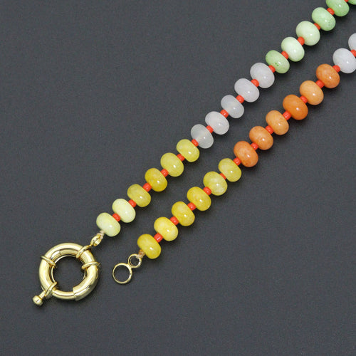 Rainbow Color Roundelle Gemstone necklace, sku#EF811