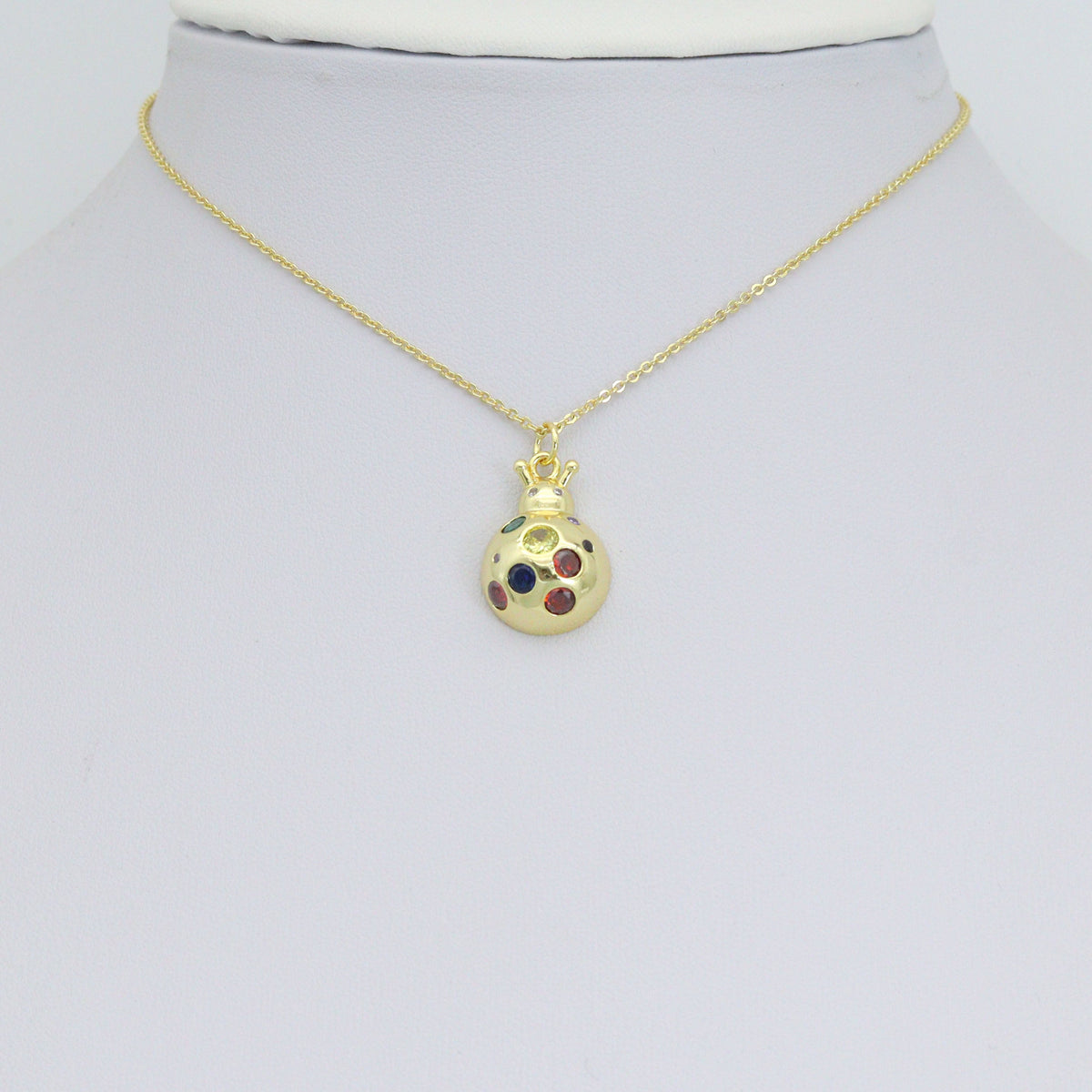 Colorful CZ Ladybird Laybug Pendant charm, Sku#JL209