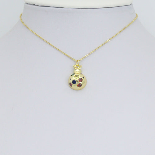 Colorful CZ Ladybird Laybug Pendant charm, Sku#JL209
