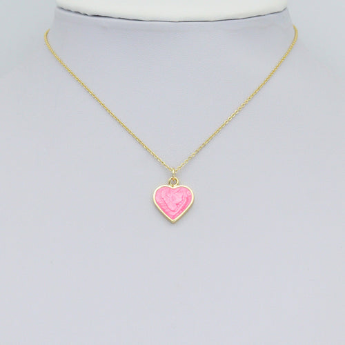 Colorful Enamel Heart Charm Pendant,Sku#Y1048