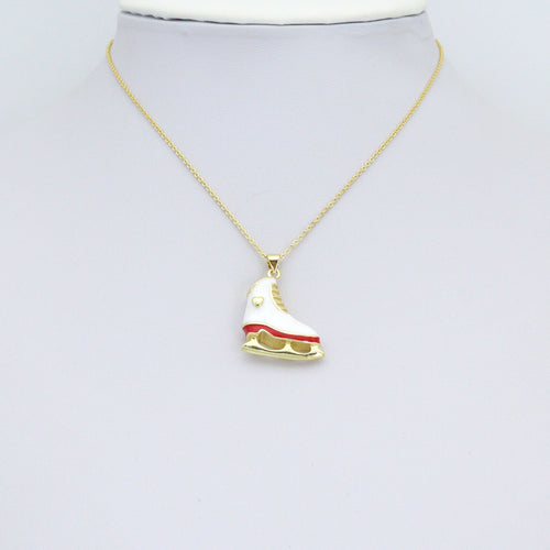 Enamel Ice Skating shoe Shape charm, Sku#LK1266
