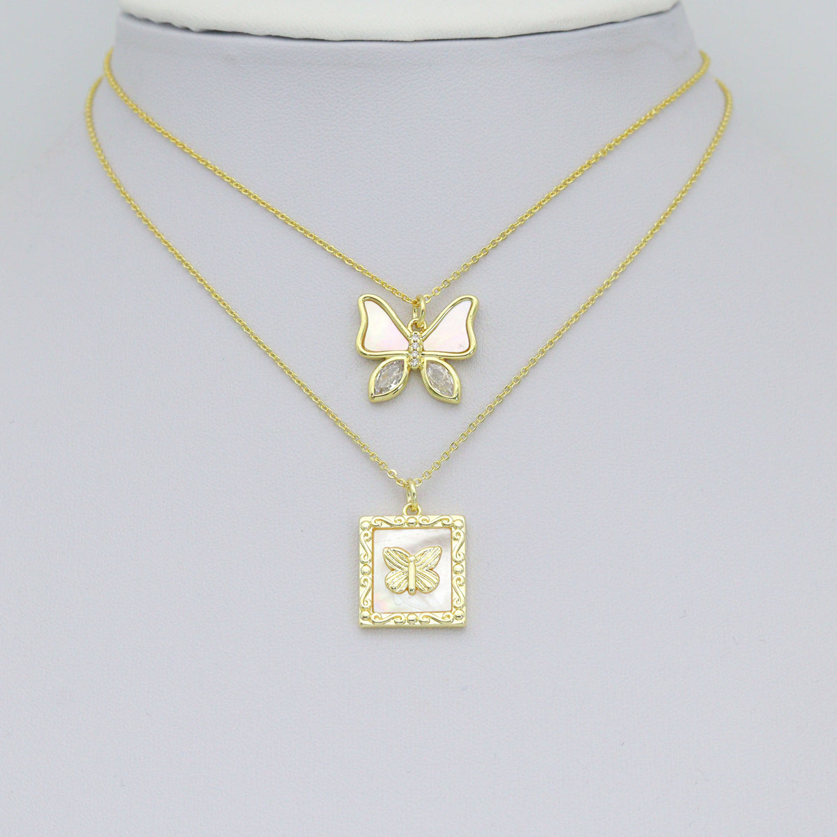 Mother of Pearl Butterfly Charm Pendant, Sku#L743