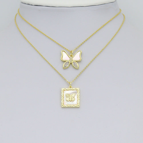 Mother of Pearl Butterfly Charm Pendant, Sku#L743