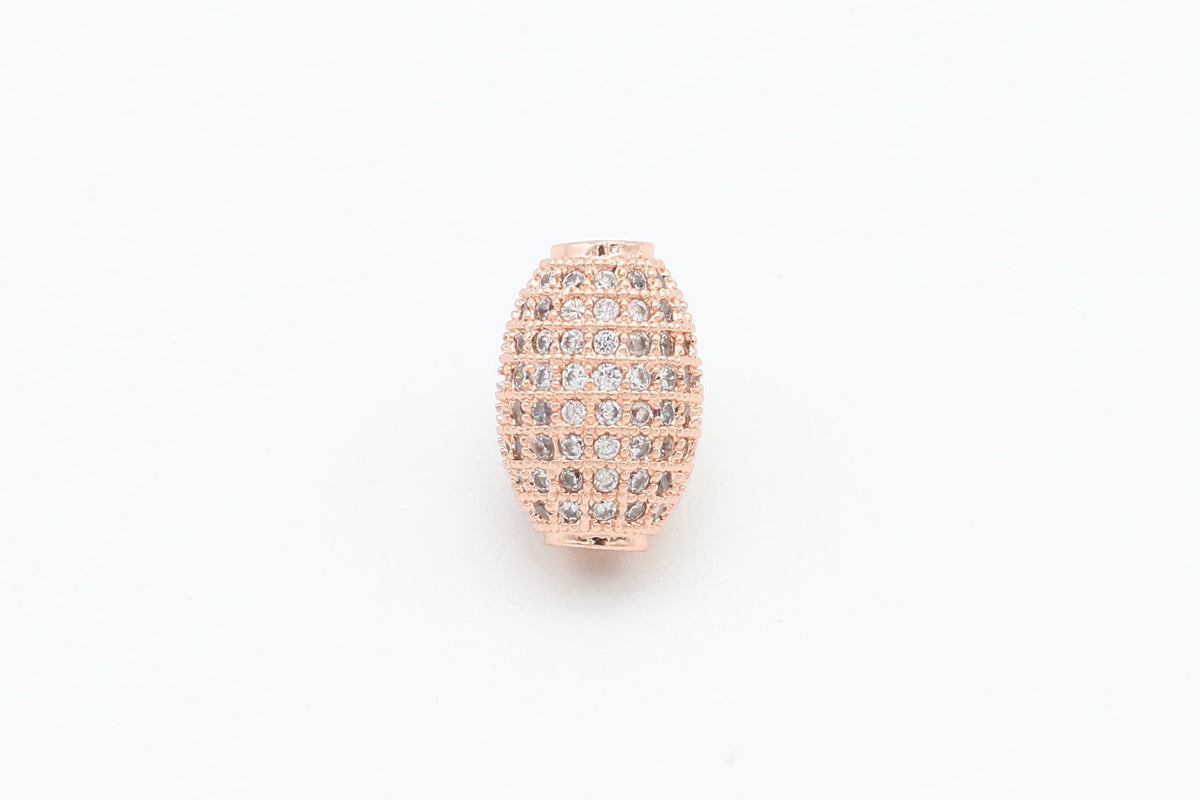 Clear CZ Oval Spacer Beads, Sku#G34