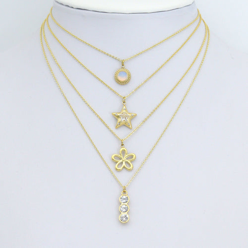 Three dots CZ, Star, Opal Coin, Flower Shape charm, Sku#LX897