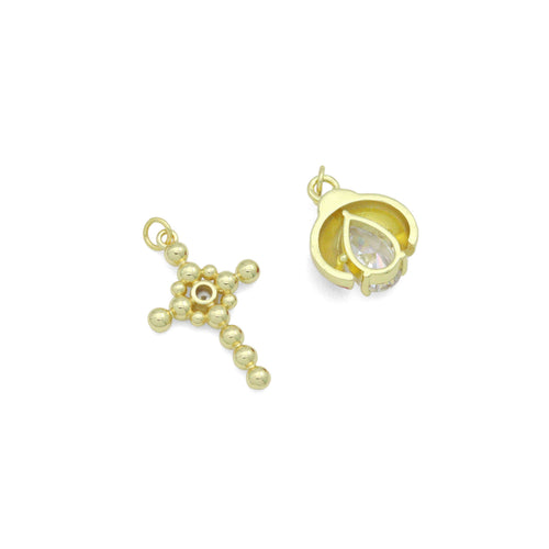 Gold Silver Ball Cross Ladybird Ladybug Pendant charm, Sku#A505